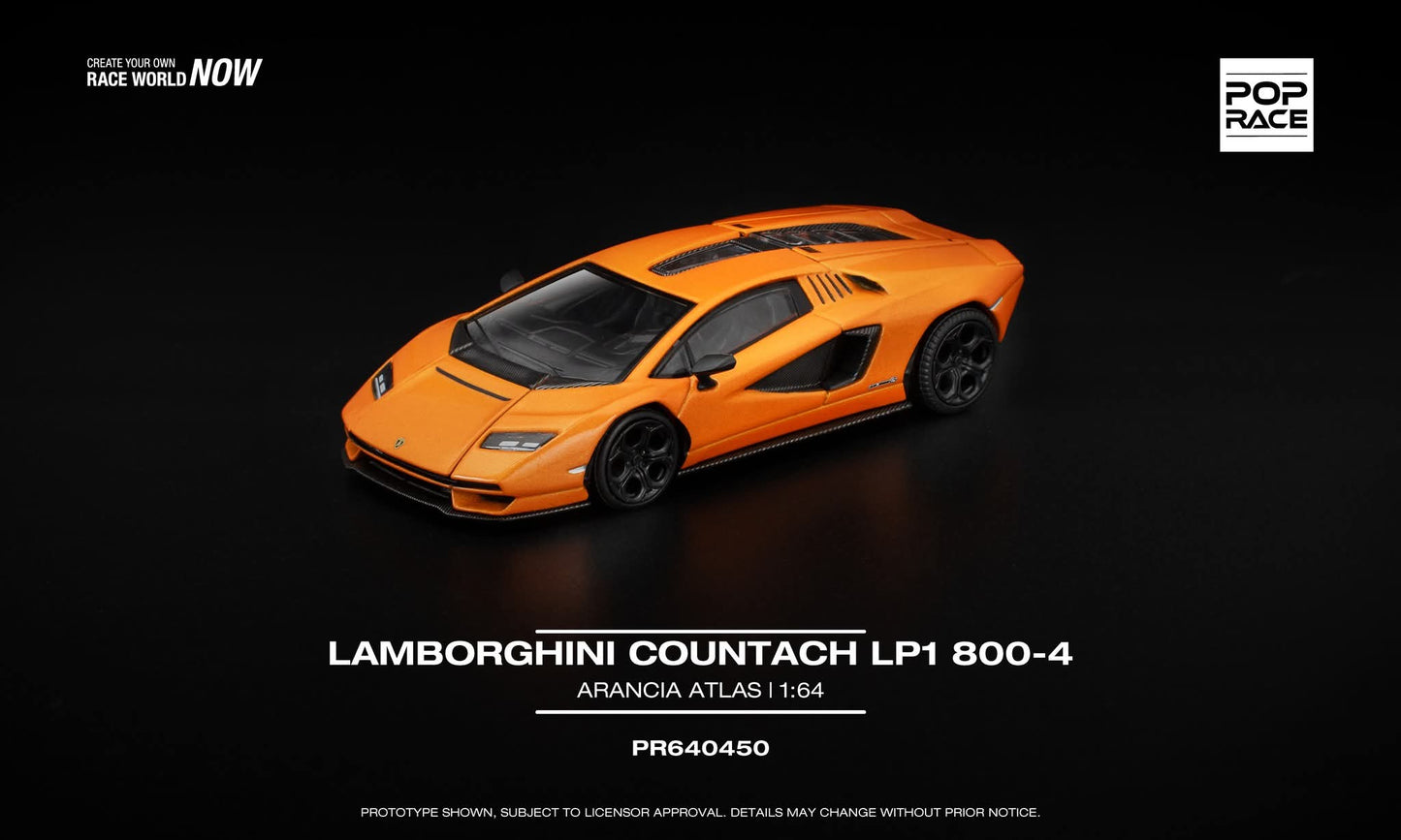 Pop Race Lamborghini Countach LPI 800-4 Arancia Atlas PR640450 1/64 Diecast