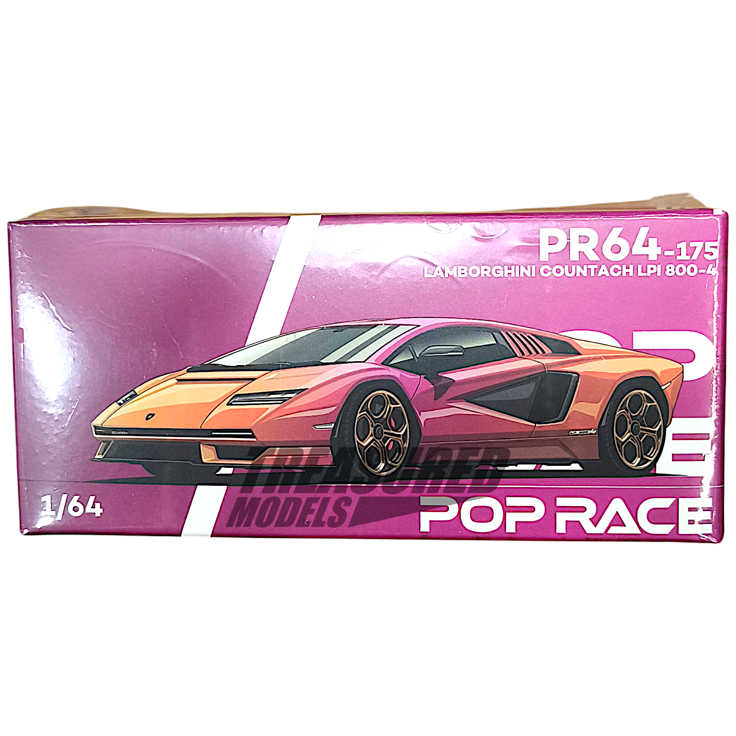 Pop Race Lamborghini Countach LPI 800-4 Blu Hal PR640175 1/64 Diecast