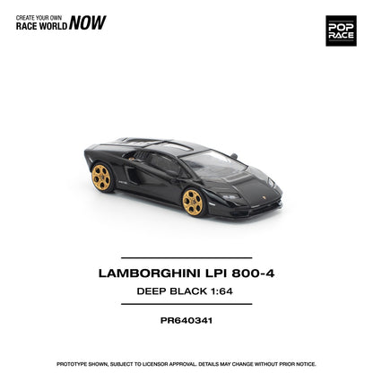 Pop Race Lamborghini Countach LPI 800-4 Deep Black PR640341 1/64 Die Cast
