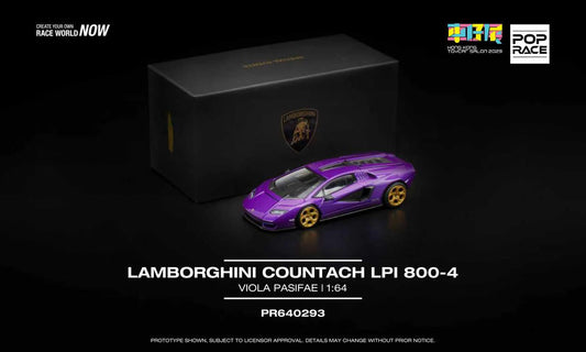 Pop Race Lamborghini Countach LPI 800-4 Viola Pasifae PR640293 1/64 De Cast