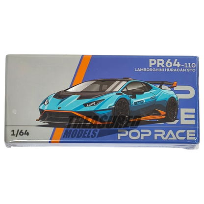 Pop Race Lamborghini Huracan STO Blue PR64-0110 1/64 Die Cast