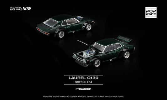 Pop Race Laurel C130 Green PR640331 1/64 Diecast