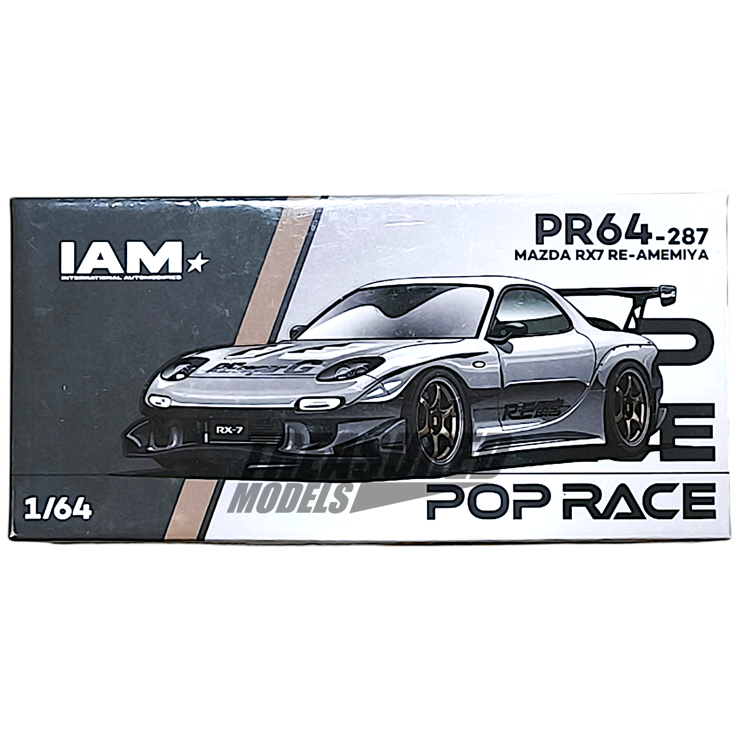 Pop Race Mazda RX-7 RE-Amemiya Silver Chrome PR640287 IAM 1/64 Diecast