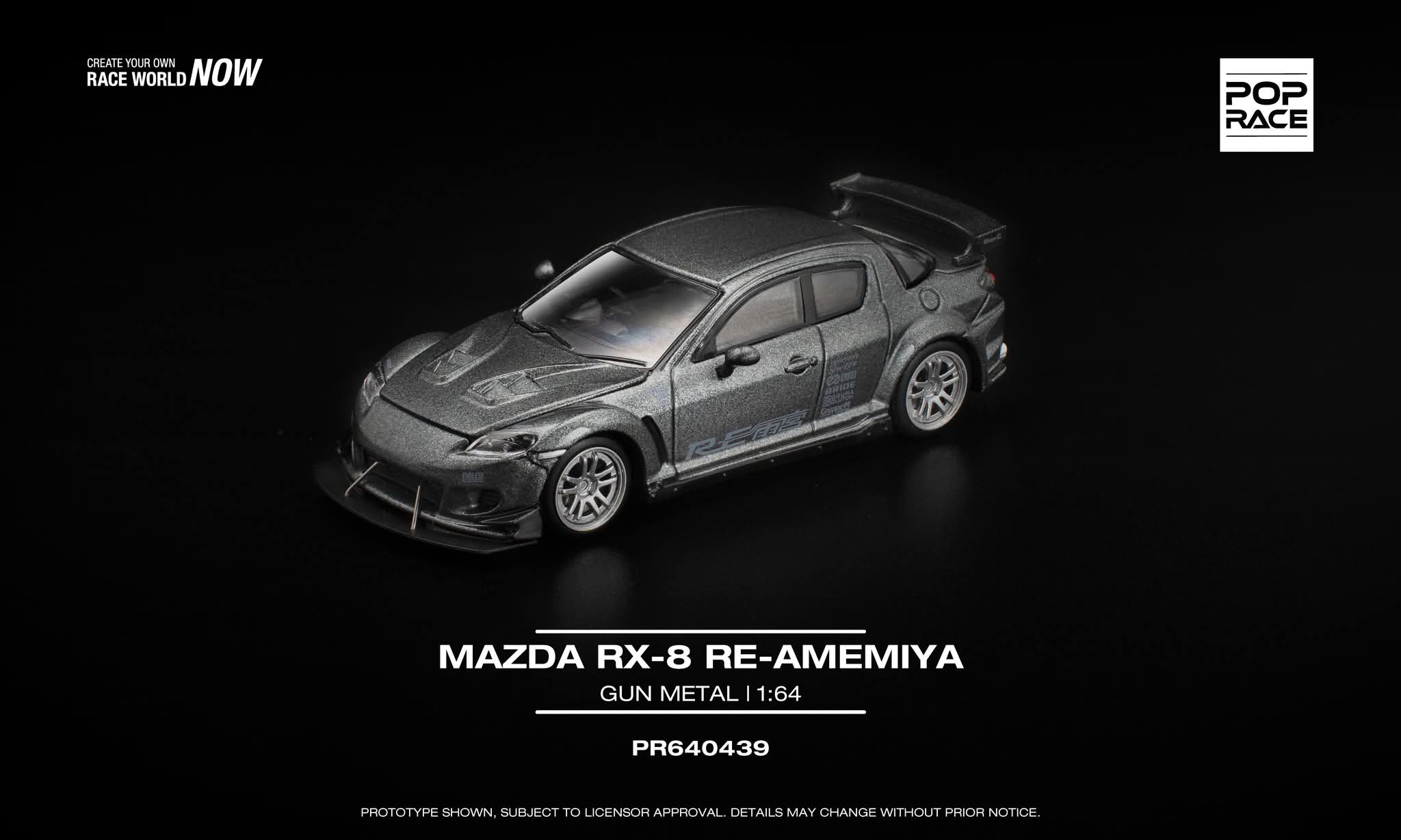 Pre-Order* Pop Race Mazda RX-8 RE-Amemiya Gun Metal PR640439 1/64