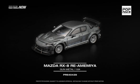 Pop Race Mazda RX-8 RE-Amemiya Gun Metal PR640439 1/64 Diecast