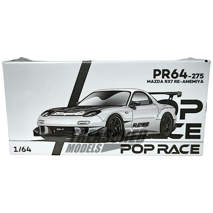 Pop Race Mazda RX7 Re-Amemiya Widebody Silver PR640275 1/64 Diecast