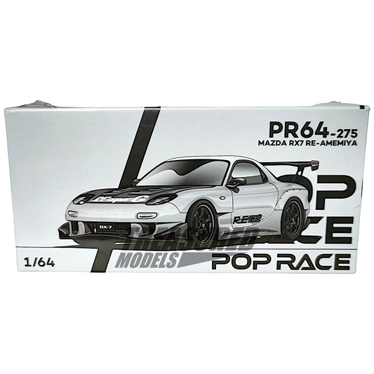 Pop Race Mazda RX7 Re-Amemiya Widebody Silver PR640275 1/64 Diecast