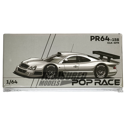 Pop Race Mercedes-Benz AMG CLK GTR Silver PR64-158 1/64 Die Cast