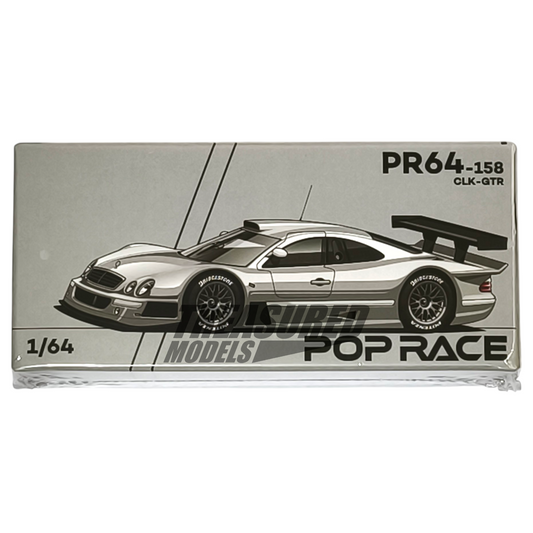 Pop Race Mercedes-Benz AMG CLK GTR Silver PR64-158 1/64 Die Cast