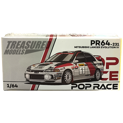 Pop Race Mitsubishi Lancer Evolution IV Safari Rally Kenya 1996 PR640231 1/64 Diecast