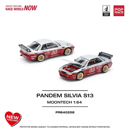 Pop Race Nissan Pandem S13 Moontech PR640258 1/64 Diecast