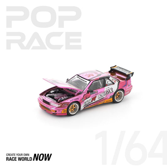 Pop Race Nissan Pandem Silvia S13 EVA RT Production Model Custom Type-08 x 1087X PR640241 1/64 Die Cast
