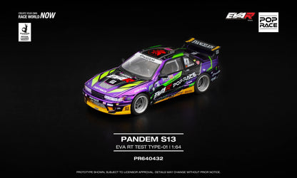 Pop Race Nissan S13 Pandem EVA RT Test Type-01 PR640432 1/64 Diecast