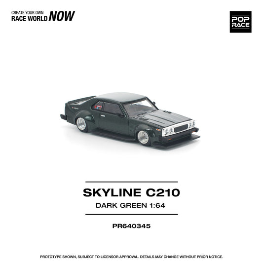 Pop Race Nissan Skyline C210 Dark Green PR640345 1/64 Die Cast