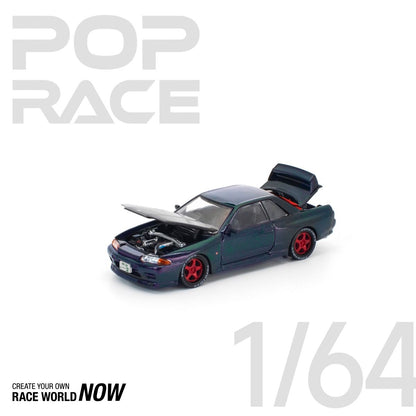 Pop Race Nissan Skyline GT-R R32 Ghost Chameleon PR640357 1/64 Die Cast