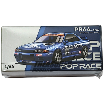 Pop Race Nissan Skyline GT-R R32 JTC 1990 Calsonic #12 PR640104 1/64 Diecast