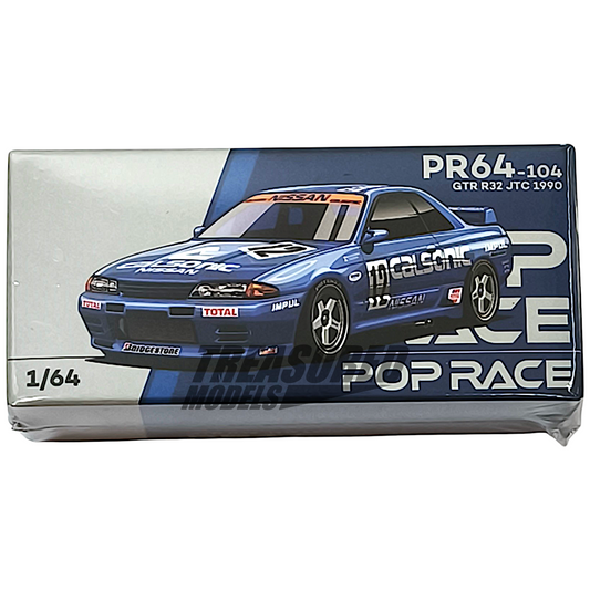Pop Race Nissan Skyline GT-R R32 JTC 1990 Calsonic #12 PR640104 1/64 Diecast