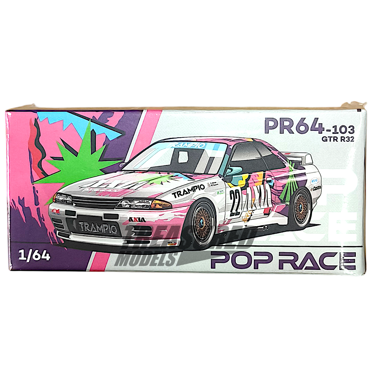 Pop Race Nissan Skyline GT-R R32 JTC 1991 Group A #22 AXIA PR640103 1/64 Diecast