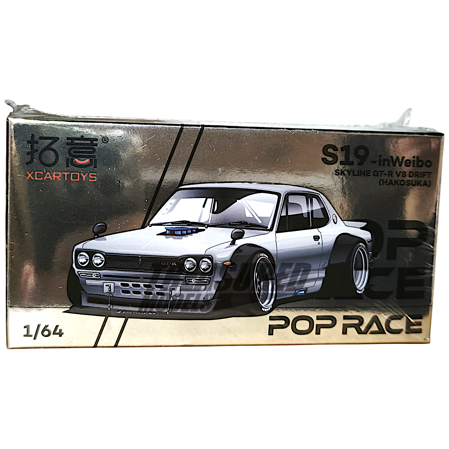 Pop Race Nissan Skyline GT-R V8 Drift Hakosuka China Exclusive S19-inWeibo 1/64 Diecast