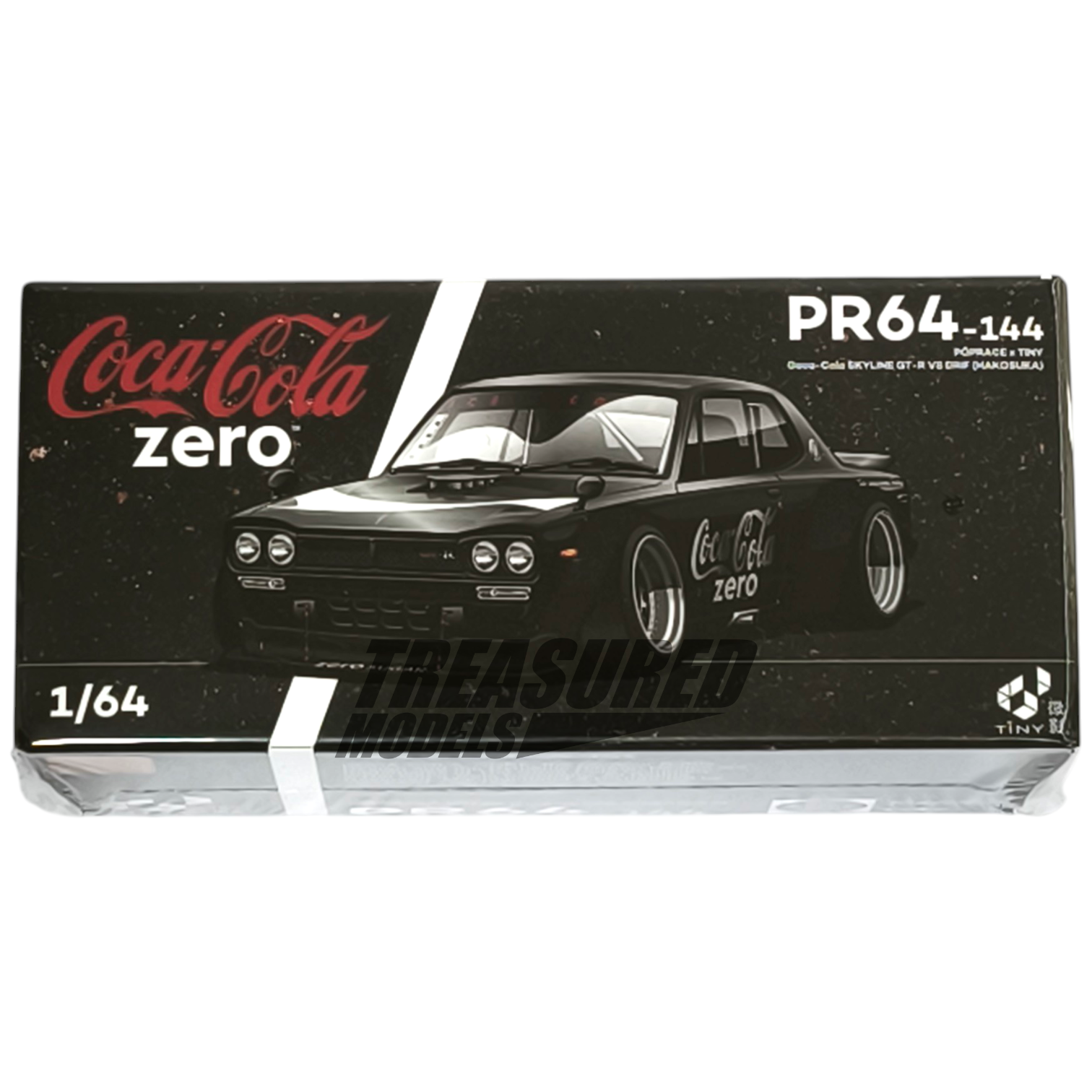 Pop Race Nissan Skyline GT-R V8 Drift Hakosuka Coca Cola Zero Black Chrome PR640144 1/64 Die Cast