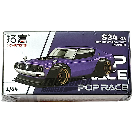 Pop Race Nissan Skyline GT-R V8 Drift Kenmeri S34-03 1/64 Diecast