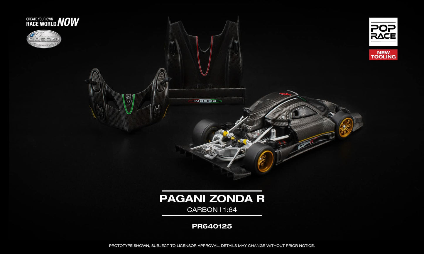 Pop Race Pagani Zonda R Carbon PR640125 1/64 Diecast