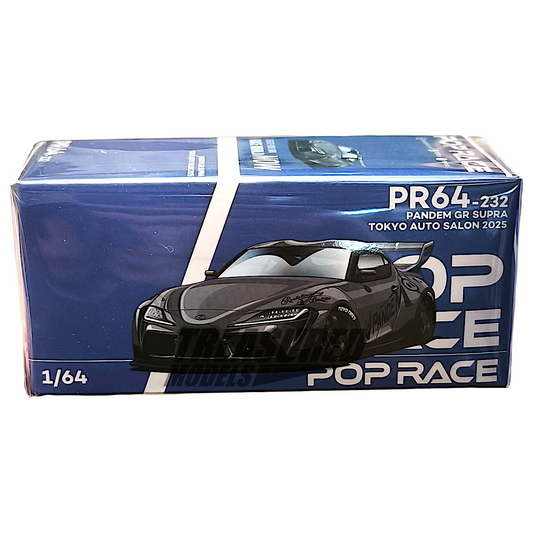 Pop Race Pandem GR Supra Metallic Gray Tokyo Auto Salon 2025 PR640232 1/64 Diecast