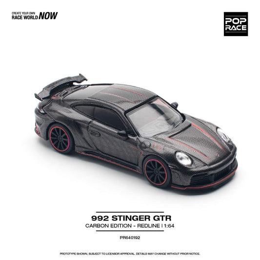 Pop Race Porsche 992 Stinger GTR Carbon Edition - Redline PR640192 1/64 Diecast