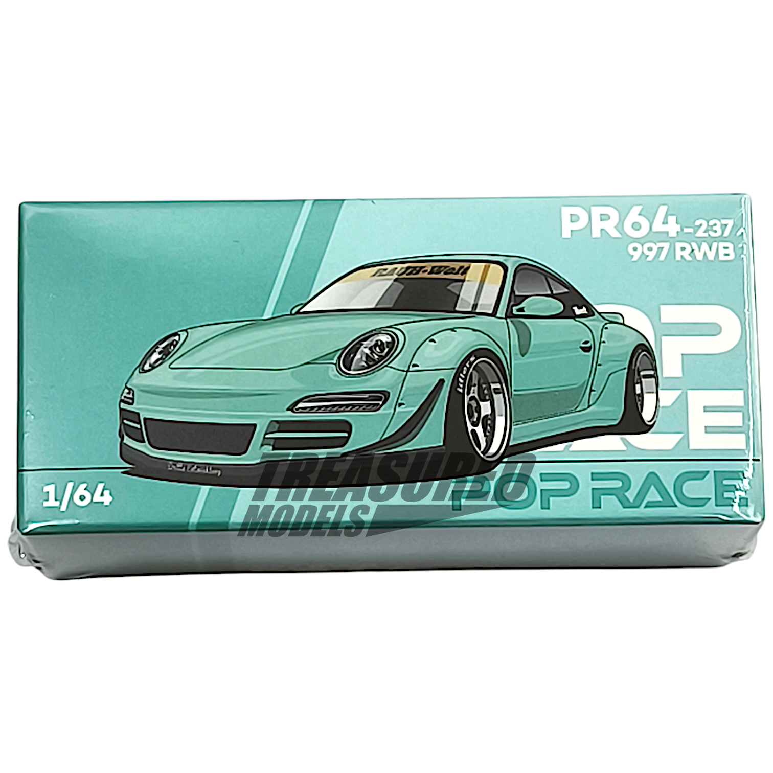 Pop Race Porsche RWB 997 Tiffany Blue PR640237 1/64 Diecast