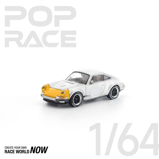 Pop Race Porsche Singer 911 SCCS Homage Yellow Silver PR6400201 1/64 Die Cast
