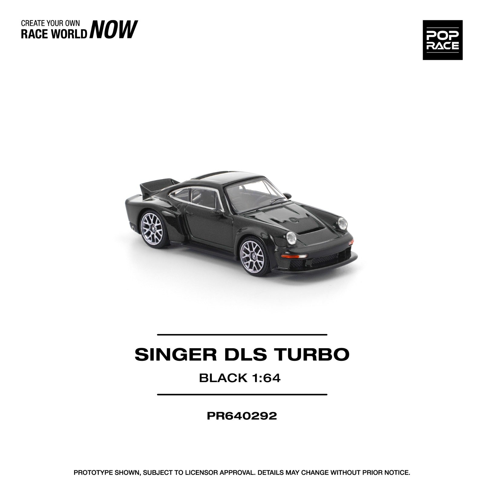 Pop Race Porsche Singer DLS Turbo Black PR640292 1/64 Die Cast