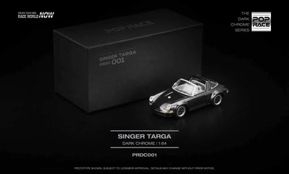Pop Race Porsche Singer Targa Dark Chrome PRDC001 1/64 Diecast