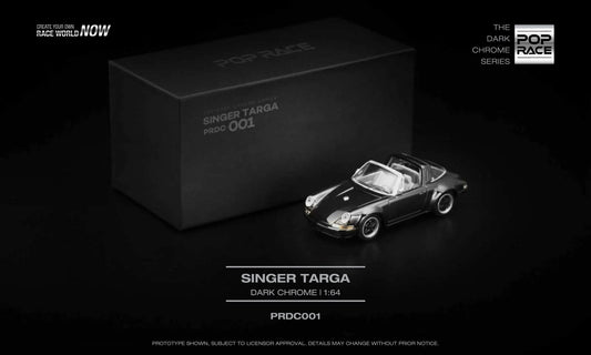 Pop Race Porsche Singer Targa Dark Chrome PRDC001 1/64 Diecast