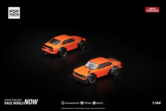 Pop Race Toyota Corolla KE25 Orange Black PR640409 1/64 Diecast