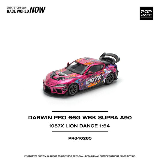 Pop Race Toyota Darwin Pro 66G WBK Supra A90 1087X Lion Dance PR640285 1/64 Die Cast