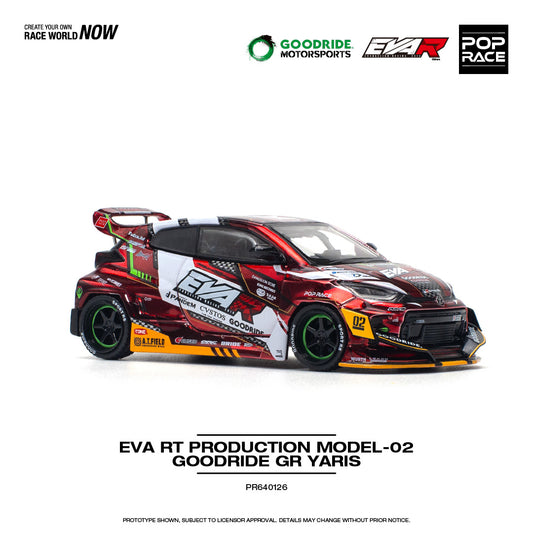 Pop Race Toyota EVA RT Production Model-02 Goodride GR Yaris PR640126 1/64 Die Cast