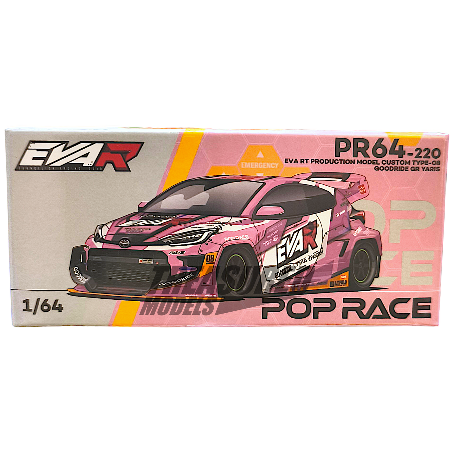 Pop Race Toyota EVA RT Production Model Custom TYPE-08 GOODRIDE GR YARIS PR640220 1/64 Diecast