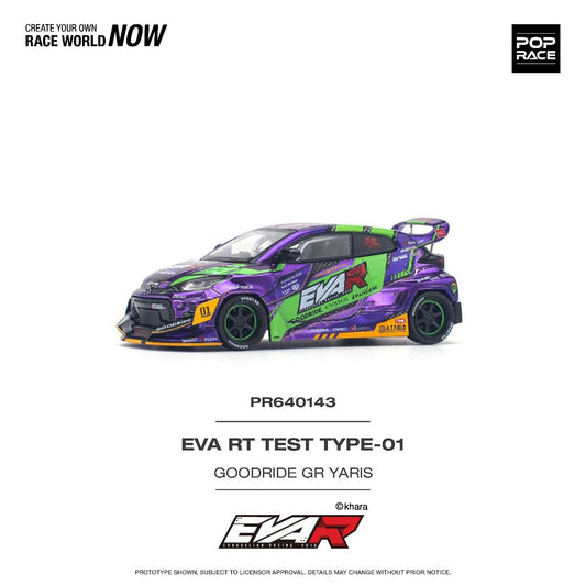 Pop Race Toyota EVA RT Test Type-01 Goodride GR Yaris PR640143 1/64 Die Cast