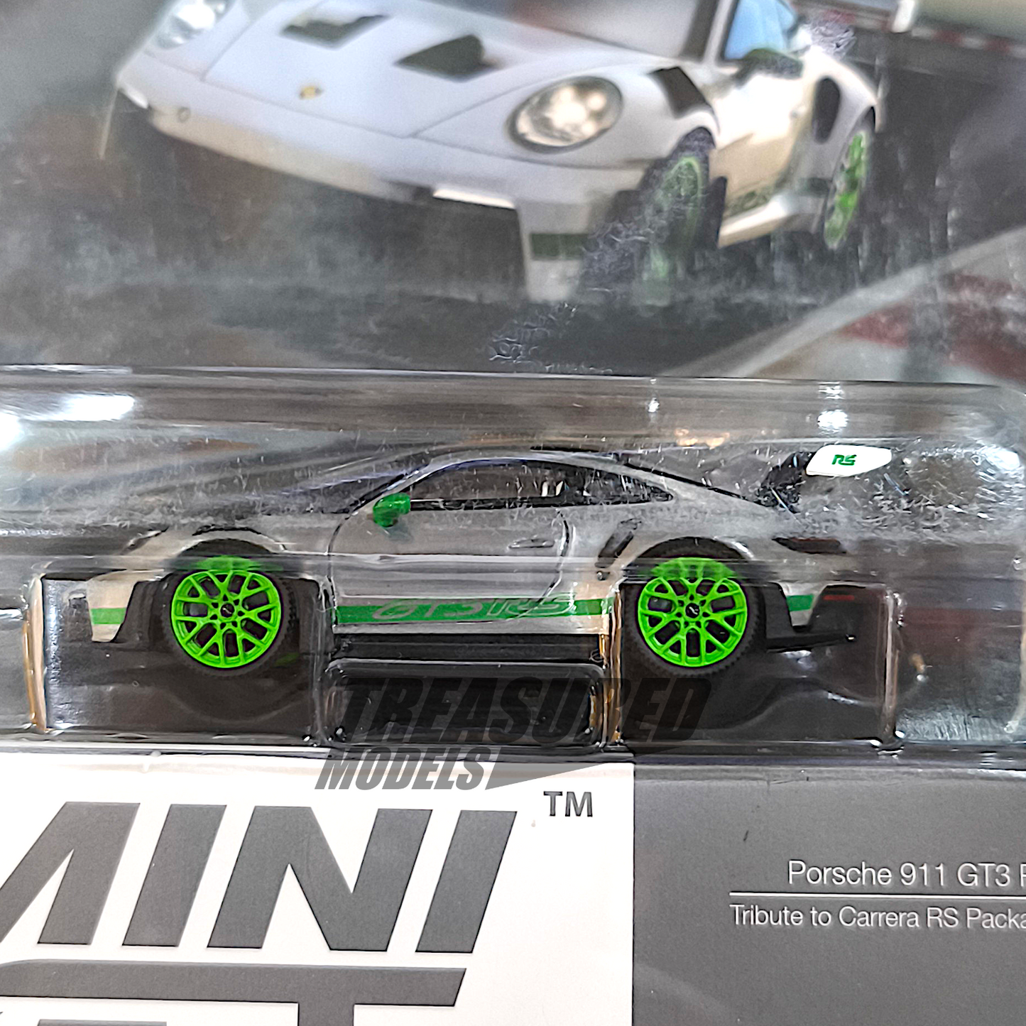 Mini GT CHASE Porsche 911 992 GT3 RS Tribute to Carrera RS Package Blister Packaging MGT00827 1/64 Diecast