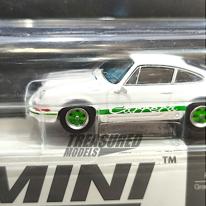 Mini GT Porsche 911 Carrera RS 2.7 Grand Prix White with Green Livery Blister Packaging MGT00801 1/64 Diecast