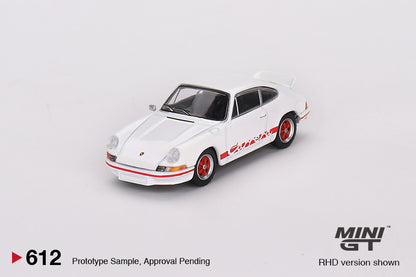 Mini GT Porsche 911 Carrera RS 2.7 Grand Prix White with Red Livery MGT00612 1/64 Die Cast