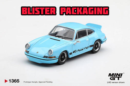 [Pre-Order] Mini GT Porsche 911 Carrera RS 2.7 Gulf Blue with Black Livery Blister Packaging MGT01365-BL 1/64 Diecast