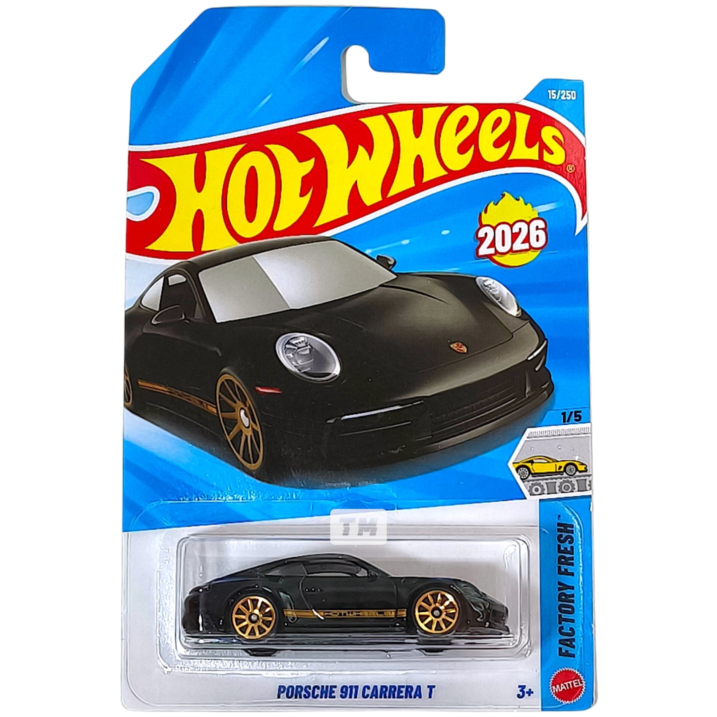 Hot Wheels Porsche 911 Carrera T Black 2026 Basic 1/64 Diecast
