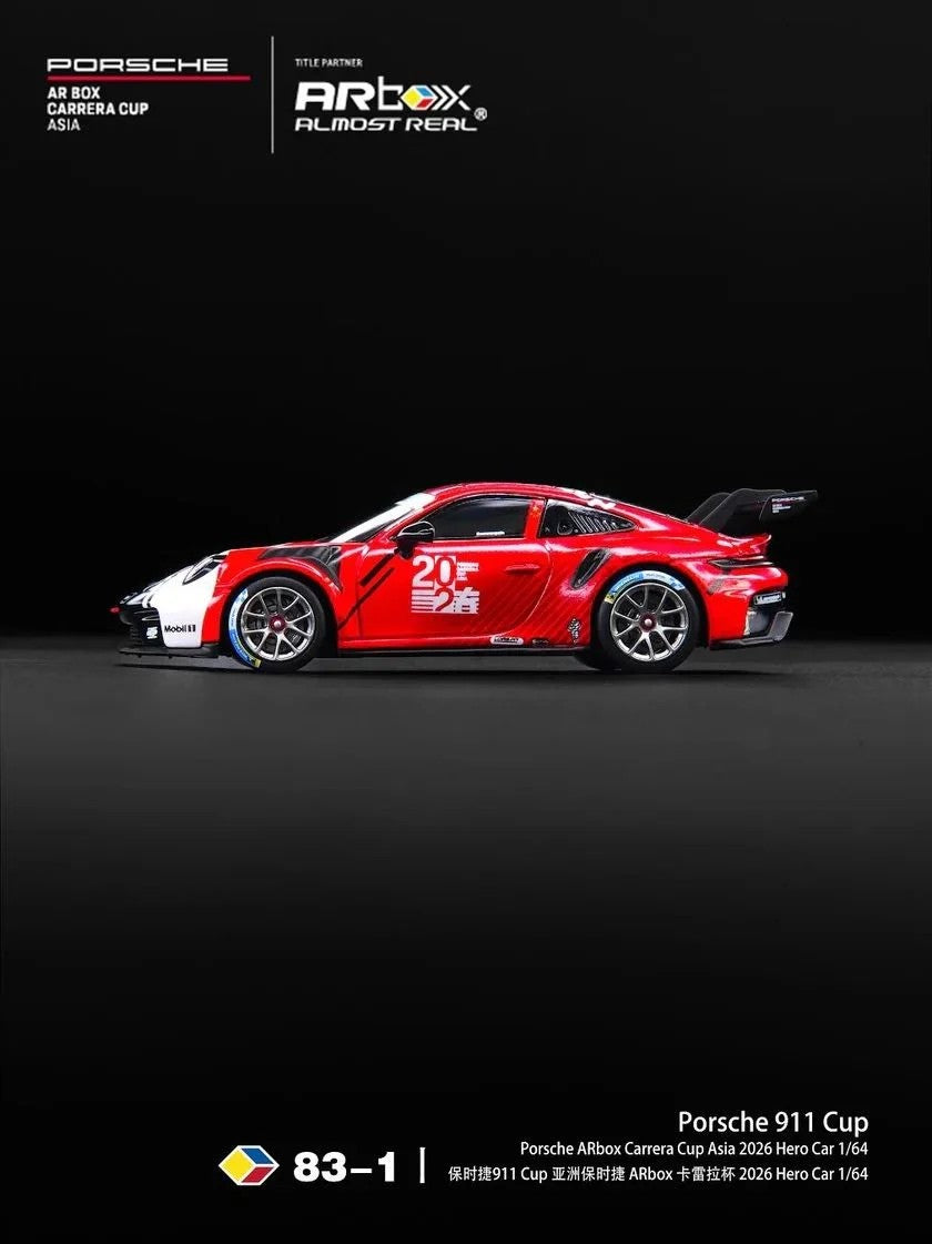 ALMOST REAL AR Box Porsche 911 Cup Porsche ARBox Carrera Cup Asia 2026 Hero Car 83-1 640010001 1/64 Diecast