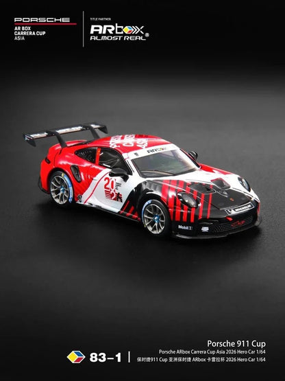 ALMOST REAL AR Box Porsche 911 Cup Porsche ARBox Carrera Cup Asia 2026 Hero Car 83-1 640010001 1/64 Diecast