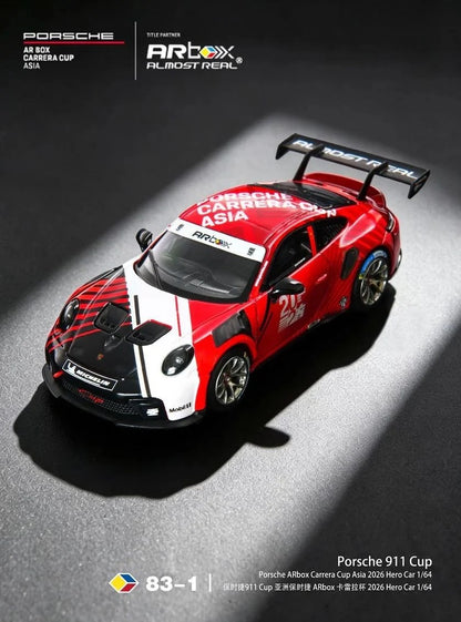 ALMOST REAL AR Box Porsche 911 Cup Porsche ARBox Carrera Cup Asia 2026 Hero Car 83-1 640010001 1/64 Diecast