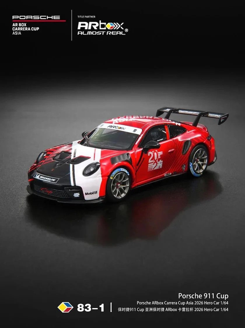 ALMOST REAL AR Box Porsche 911 Cup Porsche ARBox Carrera Cup Asia 2026 Hero Car 83-1 640010001 1/64 Diecast