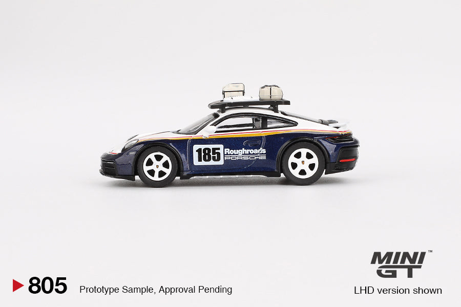 Mini GT Porsche 911 Dakar Rallye Design Package White Gentian Blue Metallic MGT00805 1/64 Diecast