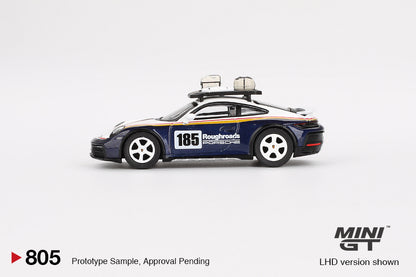 Mini GT Porsche 911 Dakar Rallye Design Package White Gentian Blue Metallic MGT00805 1/64 Diecast