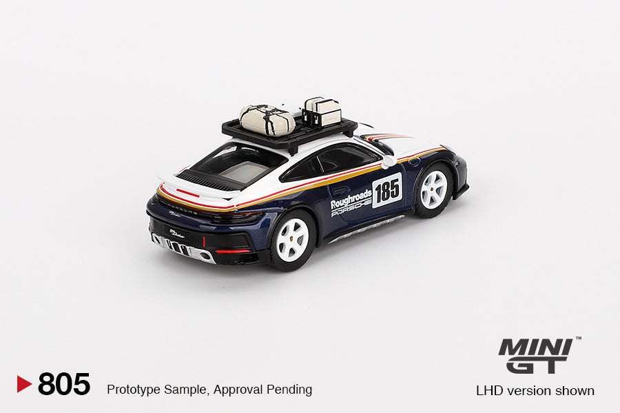 Mini GT Porsche 911 Dakar Rallye Design Package White Gentian Blue Metallic MGT00805 1/64 Diecast
